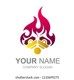 hot engine logo, mechanic logo design template