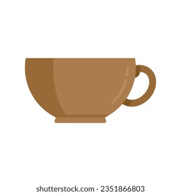 Hot espresso cup icon flat vector. Restaurant coffee. Cafe drink isolated