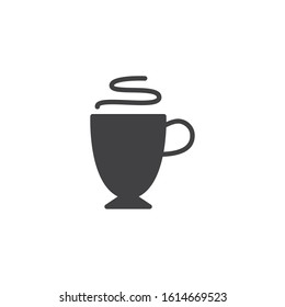 Hot espresso cup vector icon. filled flat sign for mobile concept and web design. Coffee mug with steam glyph icon. Coffee shop symbol, logo illustration. Vector graphics