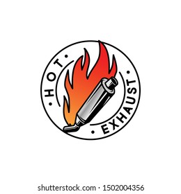 Hot exhaust with the flame on the logo