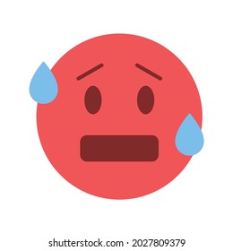 Hot Face icon vector image. Can also be used for Seasonal. Suitable for mobile apps, web apps and print media.