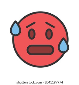Hot Face icon vector image. Can also be used for Seasonal. Suitable for mobile apps, web apps and print media.