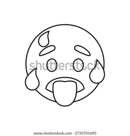 hot face sweating tongue out red temperature heat fever emoji symbol sign icon vector illustration isolated flat heat wave