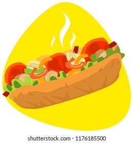 Hot Fajita Sandwich Bread Rolls Salad Stock Vector (Royalty Free ...