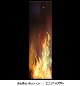 Hot fire banner with orange flames for your design