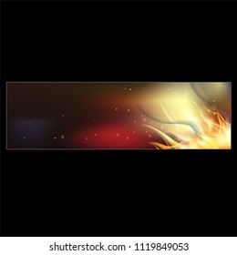 Hot fire banner with orange flames for your design