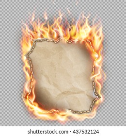 Hot fire banner with orange flames for your design. EPS 10 vector file included