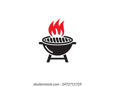 hot fire barbecue logo symbol vector design