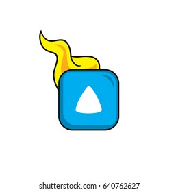 up hot fire burn icon button game asset