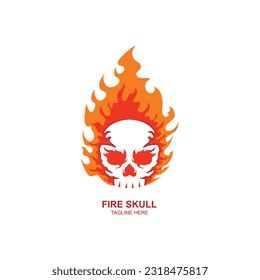 hot fire burning skull head illustration