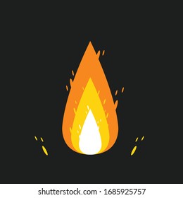 hot fire burning vector design