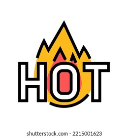 vector de icono de color de fuego caliente. señal de fuego caliente. ilustración de símbolo aislado