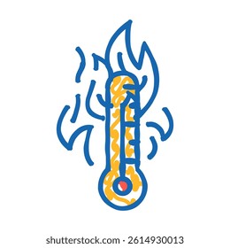 hot fire doodle icon sketch vector. hot fire sign. isolated symbol illustration