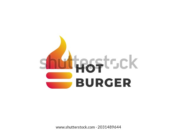 Hot Fire Flame Burger Logo Spicy Stock Vector Royalty Free 2031489644 Shutterstock 7309