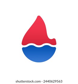 Heißes Feuer Flamme und ein kaltes flüssiges Wasser Icon, das abstrakte Symbol kann für Logos und Markennamen, Vektor-Illustration verwendet werden