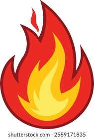 Hot fire flame icon clipart for web and design. Vector fire flames sign illustration isolated on white background. flame heat or spicy food symbol flat vector icon for apps and websites. 