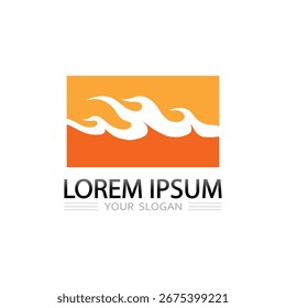 Vector de diseño de logotipo de llama de fuego caliente