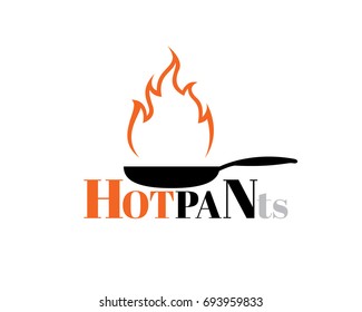 hot fire flame pan pants logo