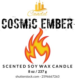 Hot Fire Flame Symbol for Candle Branding and Packaging