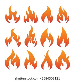 Hot Fire Flames Vector Illustration
