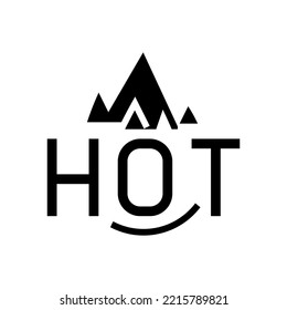 vector de icono de glifo de fuego caliente. señal de fuego caliente. ilustración de símbolo aislado