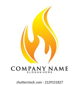 Hot fire illustration vector logo