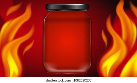 Ilustración de Hot Fire Jar sobre fondo rojo