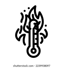 Symbol der Feuerlöschlinie, Vektorgrafik. Feuerzeichen. isoliertes Kontursymbol