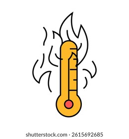 hot fire line icon vector. hot fire sign. isolated symbol illustration