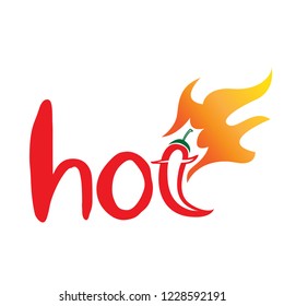 hot in fire logo Chilli Spicy Concept, Vector illustrator