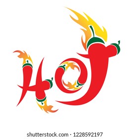 hot in fire logo Chilli Spicy Concept, Vector illustrator