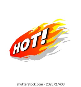 Hot fire promotion label vector.