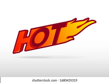 Hot fire sign, promotion fire banner, price tag, hot sale, offer, price.