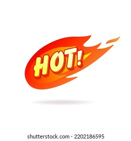 Hot fire sign, promotion fire banner, price tag, hot sale, offer, price.