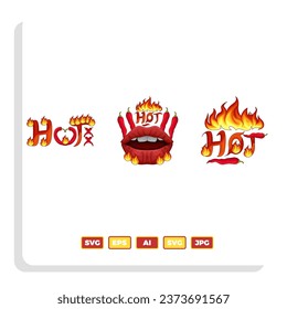 Hot fire sign, promotional fire banner, price tag, hot sale, offer, price.