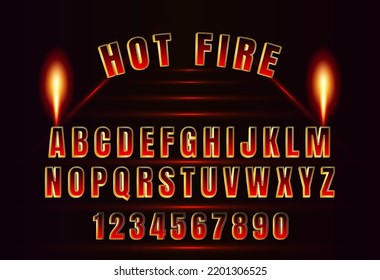 Hot Fire Text Effect Alphabet Vector Design
