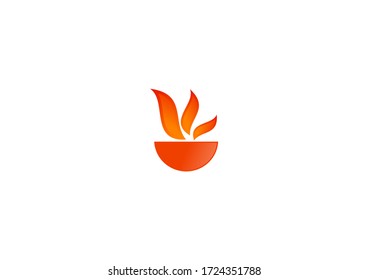 concepto de diseño del logotipo del vector de fuego caliente