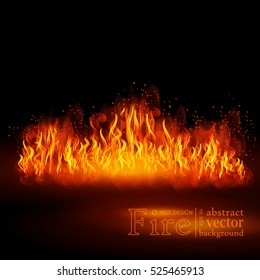 Hot fire. Vector realistic elements set for design EPS 10