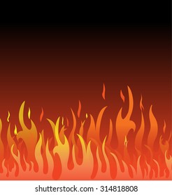 hot Fire Vector Template on black background