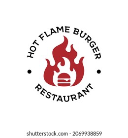 Hot Flame Burning Burger Logo Template