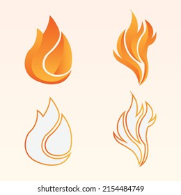 Hot flame fire logo vector illustration design template 