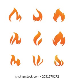 Plantilla de diseño de ilustración de icono de vector de incendio con llama caliente