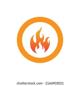 Plantilla de diseño de ilustración de icono de vector de incendio con llama caliente