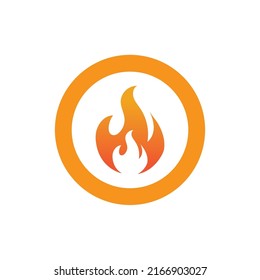 Hot flame fire vector icon illustration design template
