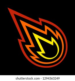 Hot Flame Fireball vector cartoon
