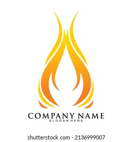 Logotipo vectorial de ilustración de llama caliente