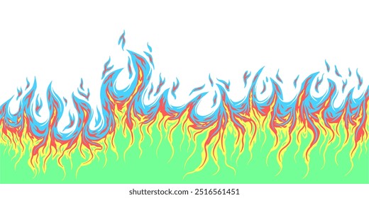 Hot flames background illustration with vibrant colors