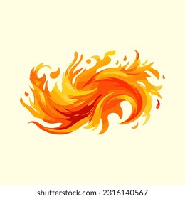 hot flames burning 3d detailed illustration