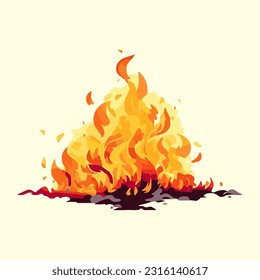 hot flames burning 3d detailed illustration