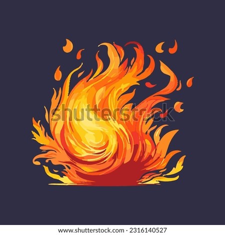 hot flames burning 3d detailed illustration